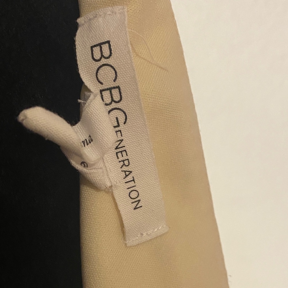 BCBGeneration One Shoulder Dress in Yellow and Cream - Picture 6 of 6